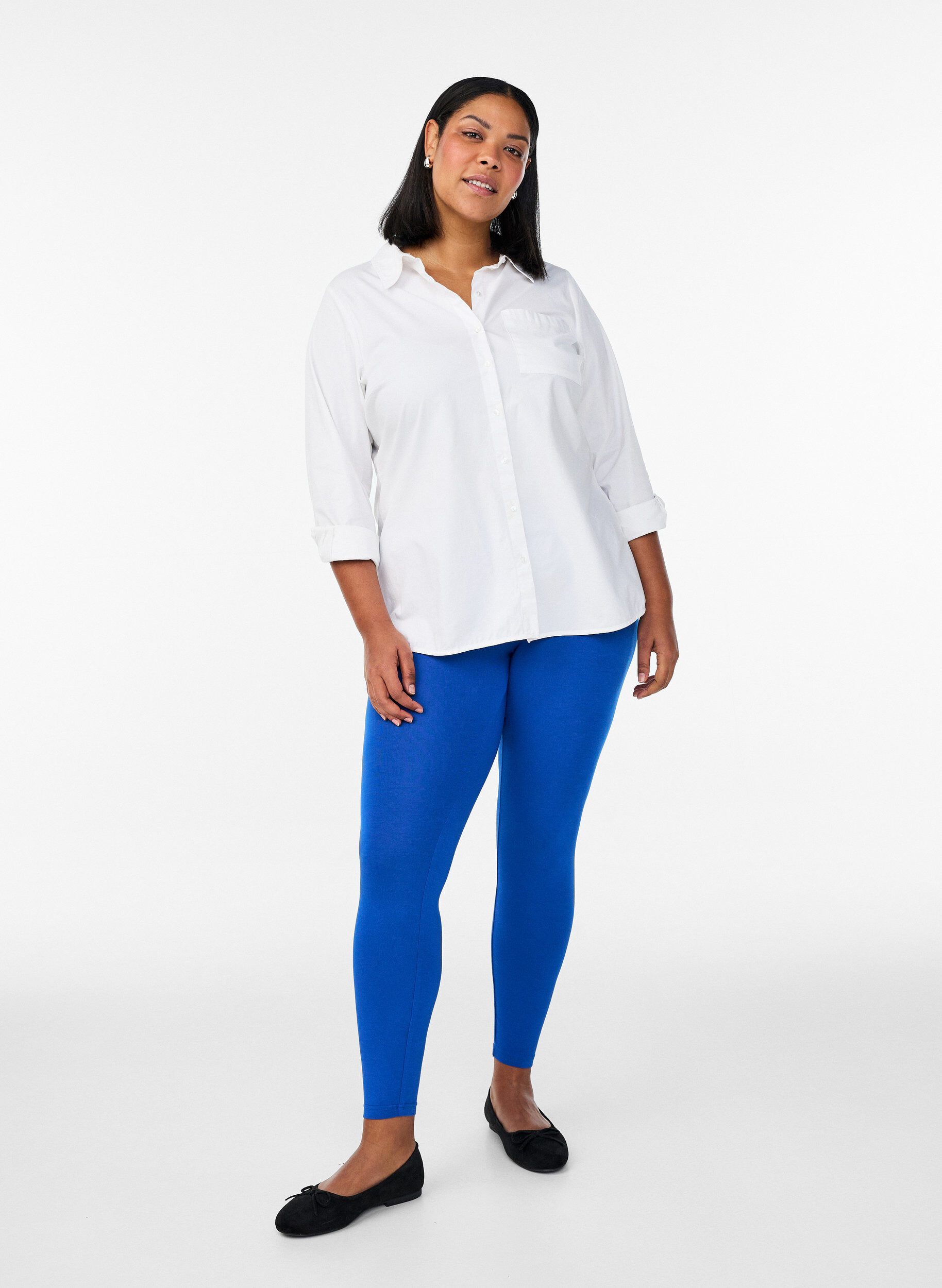 ZizziBasic-Leggings mit extra L&auml;nge, Blau, Model image number 1