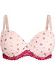 Vorgeformter BH mit Blumenmuster und Spitze, Rot, Packshot image number 0