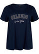 T-Shirt aus Baumwolle mit Textaufdruck, Navy B. Orlando, Packshot image number 0