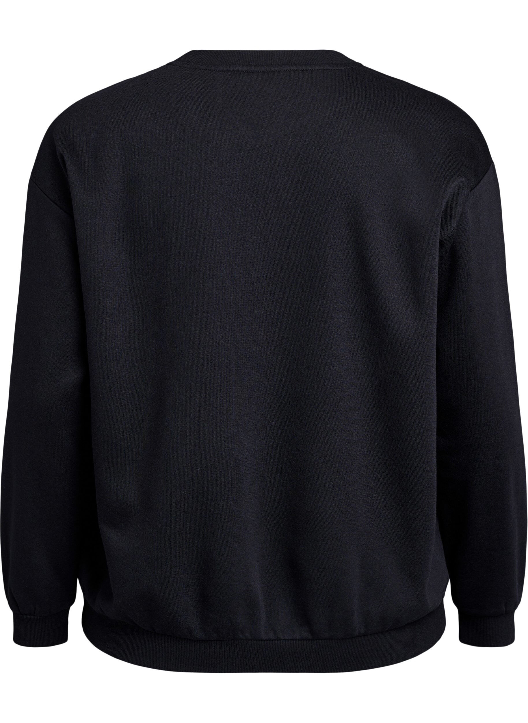 Zizzi Sweatshirt mit Motiv auf der Vorderseite, Schwarz, Packshot image number 1