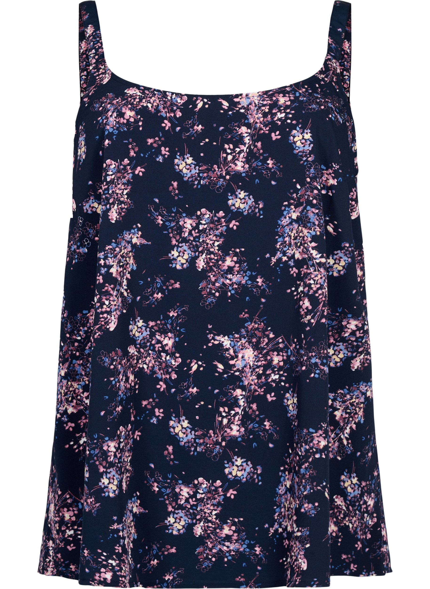 Zizzi FLASH - Top mit Print, Navy Rose Flower, Packshot image number 0