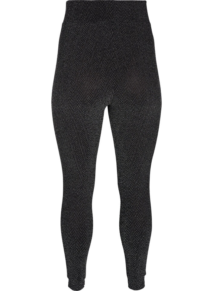 Leggings mit Glittermuster, Silver ZigZagShimmer, Packshot image number 1