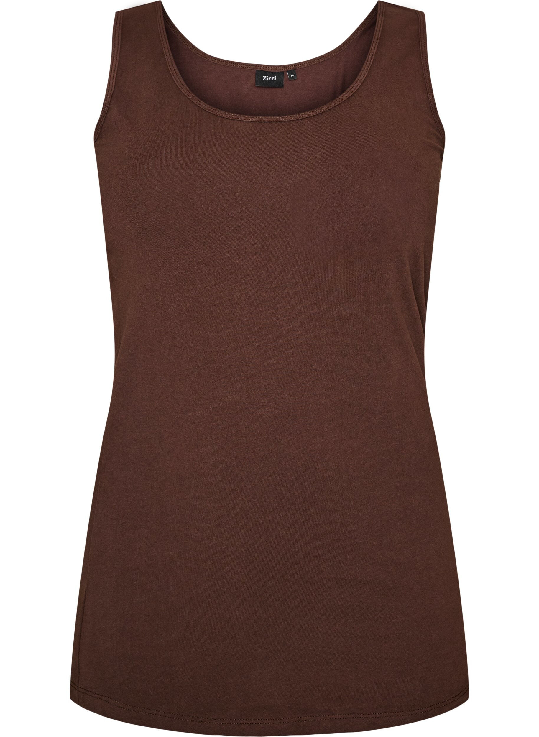 ZizziEinfarbiges Basic Top aus Baumwolle, Braun, Packshot image number 0