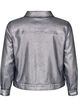 Kurze Jeansjacke in Silberbeschichtung, Gun Silver, Packshot image number 1
