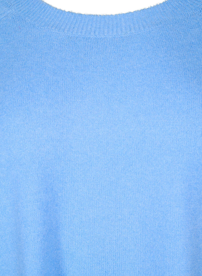 Lange Strickbluse mit Knopfdetail an der Seite, Della R. Blue Mel., Packshot image number 2