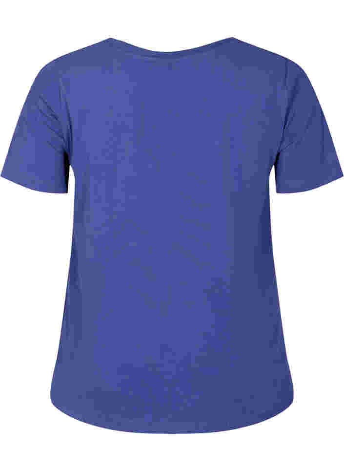 Einfarbiges basic T-Shirt aus Baumwolle, Deep Cobalt, Packshot image number 1