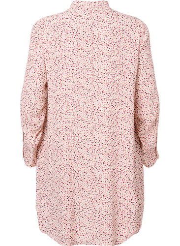 Gepunktetes Kleid aus Viskose mit Knöpfen, Rose Dot AOP, Packshot image number 1