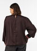 Bluse im Satin-Look mit Ballonform, Braun, Model image number 2
