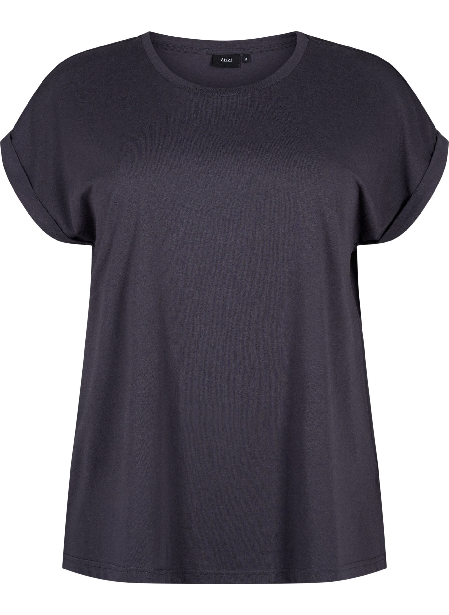 ZizziKurz&auml;rmliges T-Shirt aus einer Baumwollmischung, Grau, Packshot image number 0