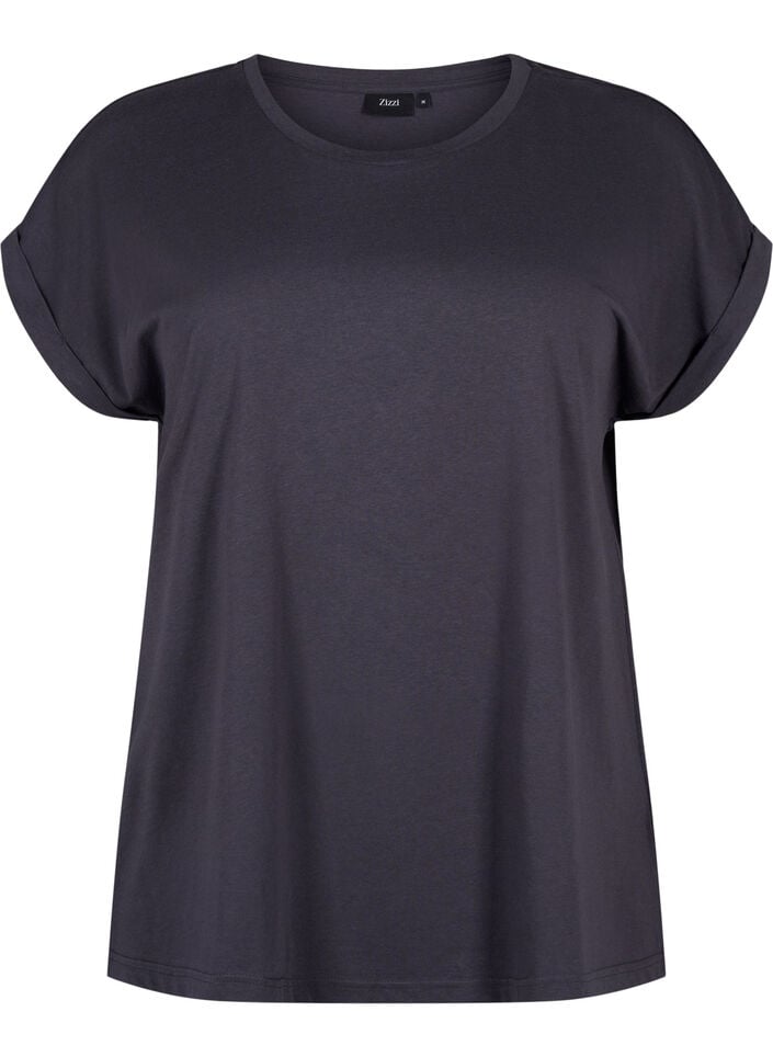 Kurz&auml;rmliges T-Shirt aus einer Baumwollmischung, Grau, Packshot image number 0