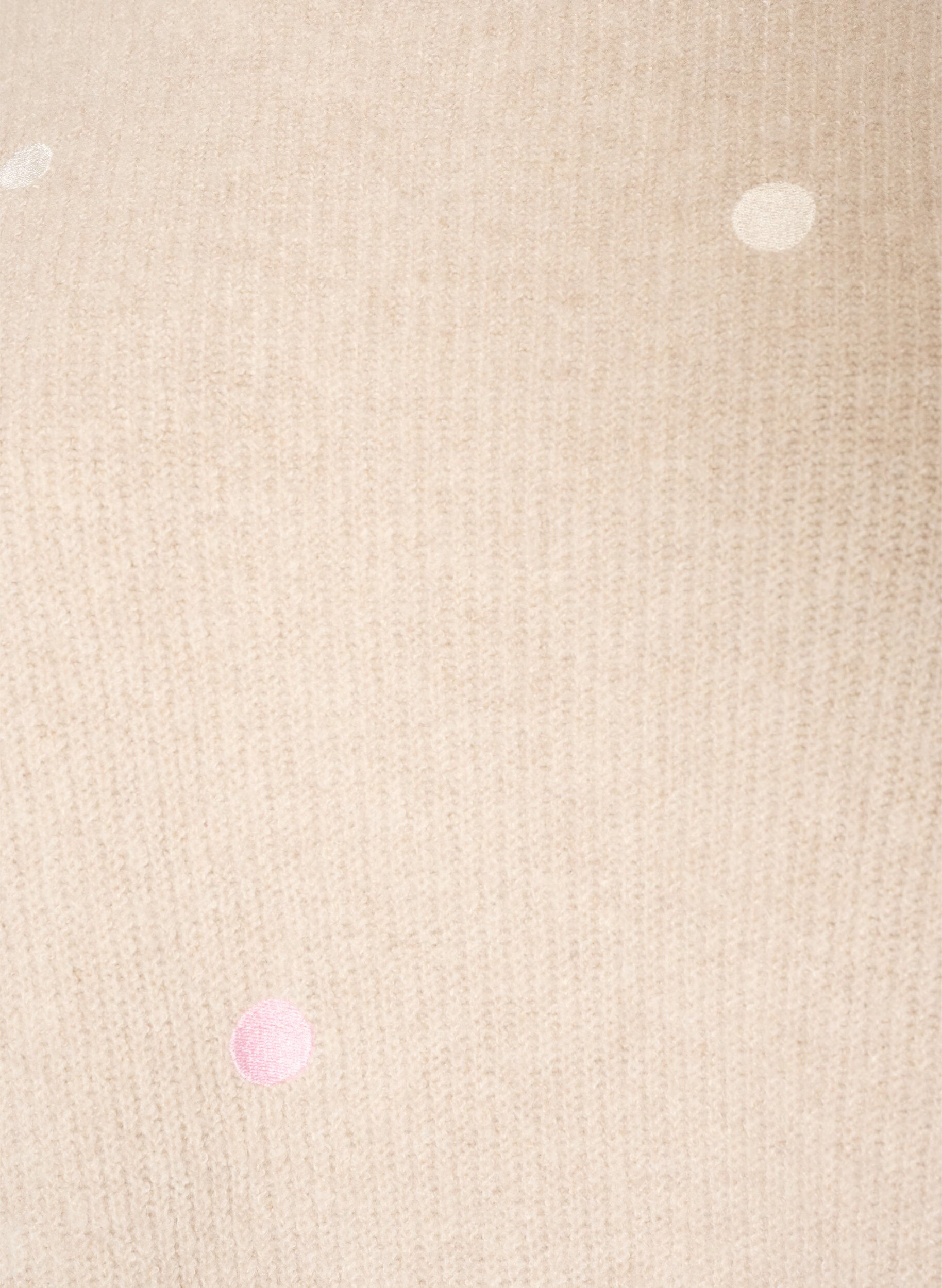 ZizziStrickbluse mit kleinen Stickmotiven, Beige, Packshot image number 2