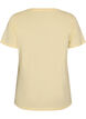 T-Shirt aus Bio-Baumwolle mit Text aus Velours, Gelb, Packshot image number 1