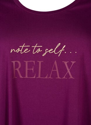 Kurzärmeliges Nachthemd aus Bio-Baumwolle, Dark Purple Relax, Packshot image number 2