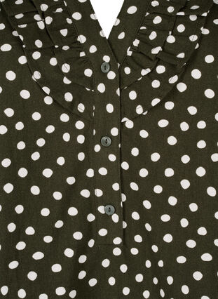 Baumwollbluse mit 3/4-Ärmeln und Aufdruck, Forest Night Dot, Packshot image number 2
