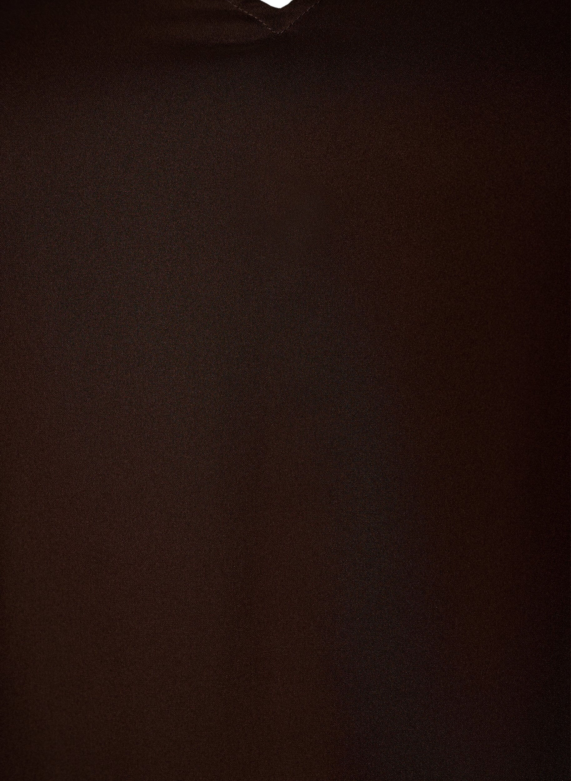 ZizziKurzes Kleid mit transparenten R&uuml;schen&auml;rmeln, Braun, Packshot image number 2