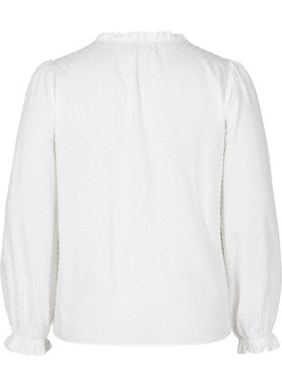 Langärmelige Bluse mit Smock- und Rüschendetails, Bright White, Packshot image number 1