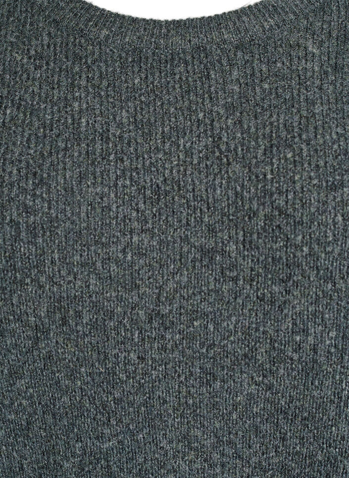 Melierte Strickbluse mit Rundhalsausschnitt, Gr&uuml;n, Packshot image number 2