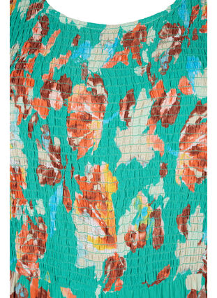 Bedrucktes Viskosekleid mit gesmoktem Oberteil, Arcadia AOP, Packshot image number 2