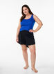 Lockere Nachtshorts aus geripptem Material mit Spitzensaum, Schwarz, Model image number 1