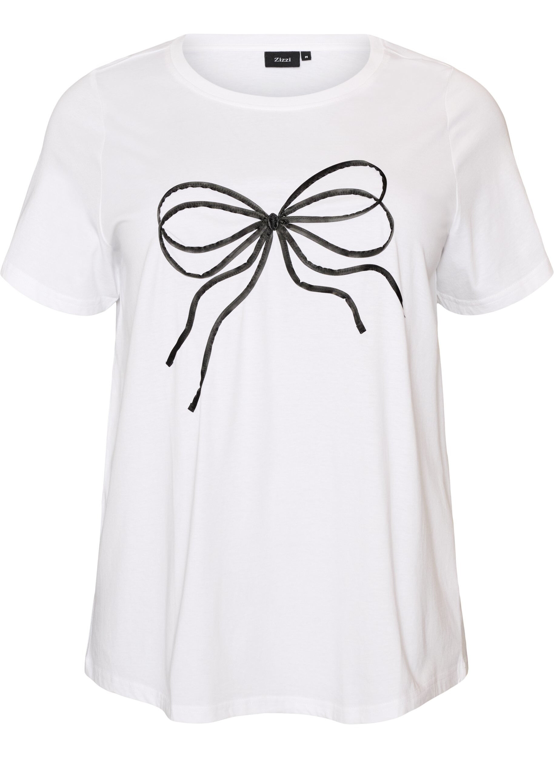 ZizziT-Shirt aus Bio-Baumwolle mit dekorativem Motiv, Wei&szlig;, Packshot image number 0