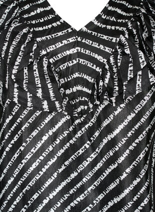 Streifentunika mit Rüschen, Black/White Stripes, Packshot image number 2