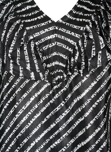 Streifentunika mit Rüschen, Black/White Stripes, Packshot image number 2