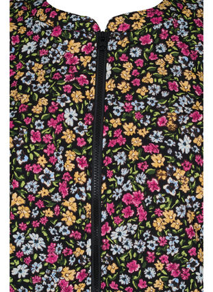 Kurze Jacke mit Print und Taschen, Black Ditzy Flower, Packshot image number 2
