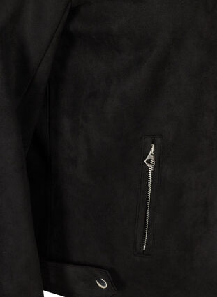 Kurze Jacke aus Kunstleder, Black, Packshot image number 3