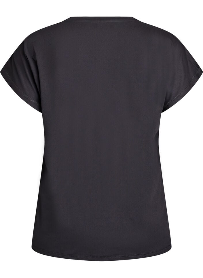 Einfarbiges Trainings-T-Shirt, Schwarz, Packshot image number 1