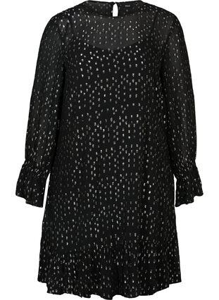 Langarm Kleid aus Viskose, Black, Packshot image number 0