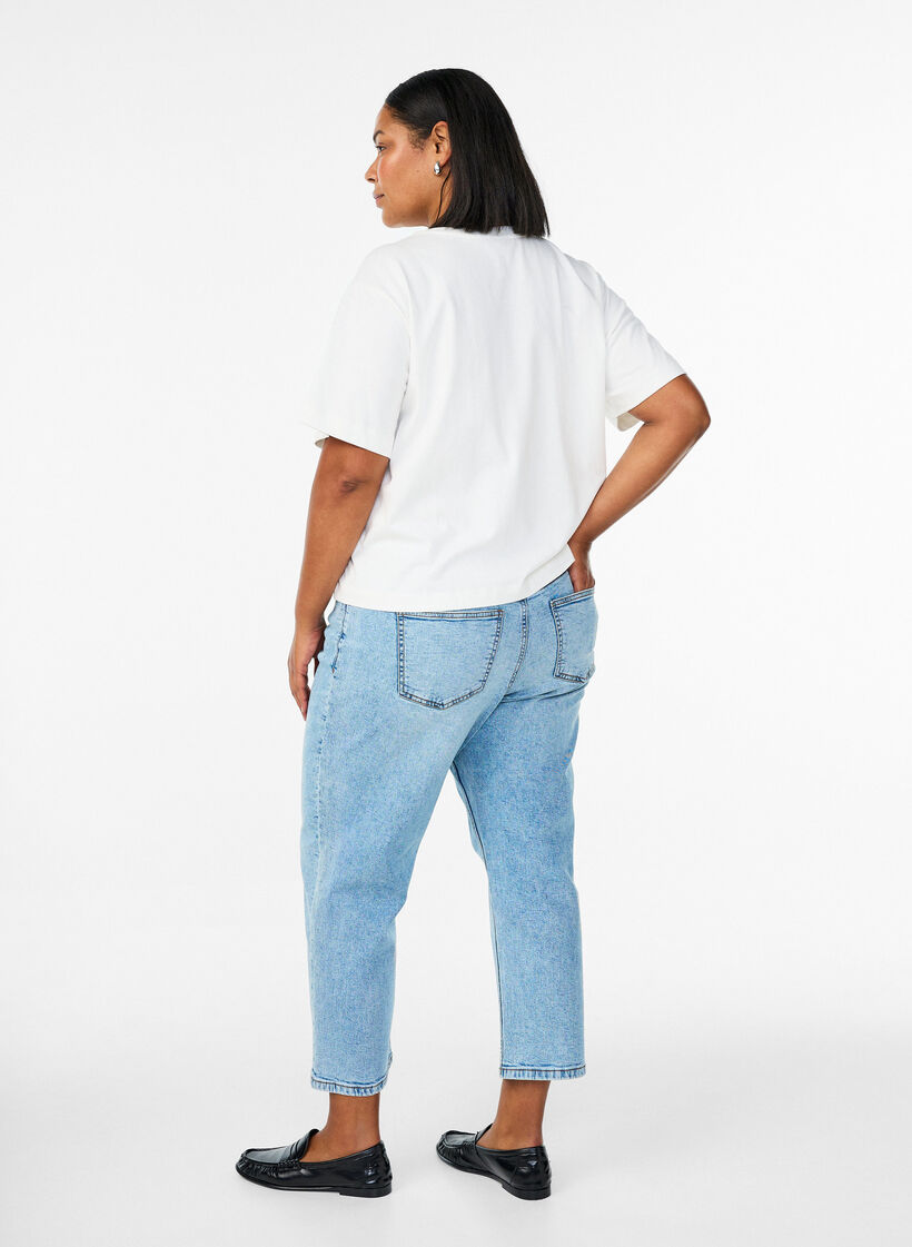 Gekürzte Vera Jeans mit Destroyed-Effekten, Blau, Model image number 1