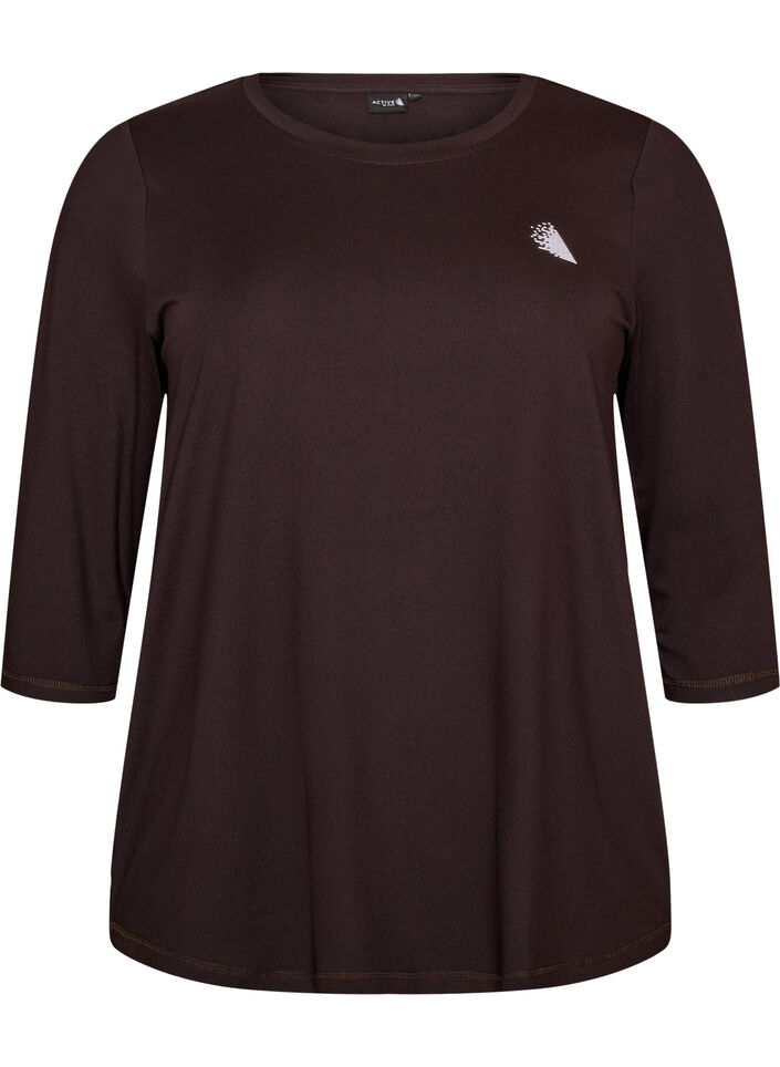 Trainingsshirt mit 3/4-&Auml;rmeln, Brown, Packshot image number 0