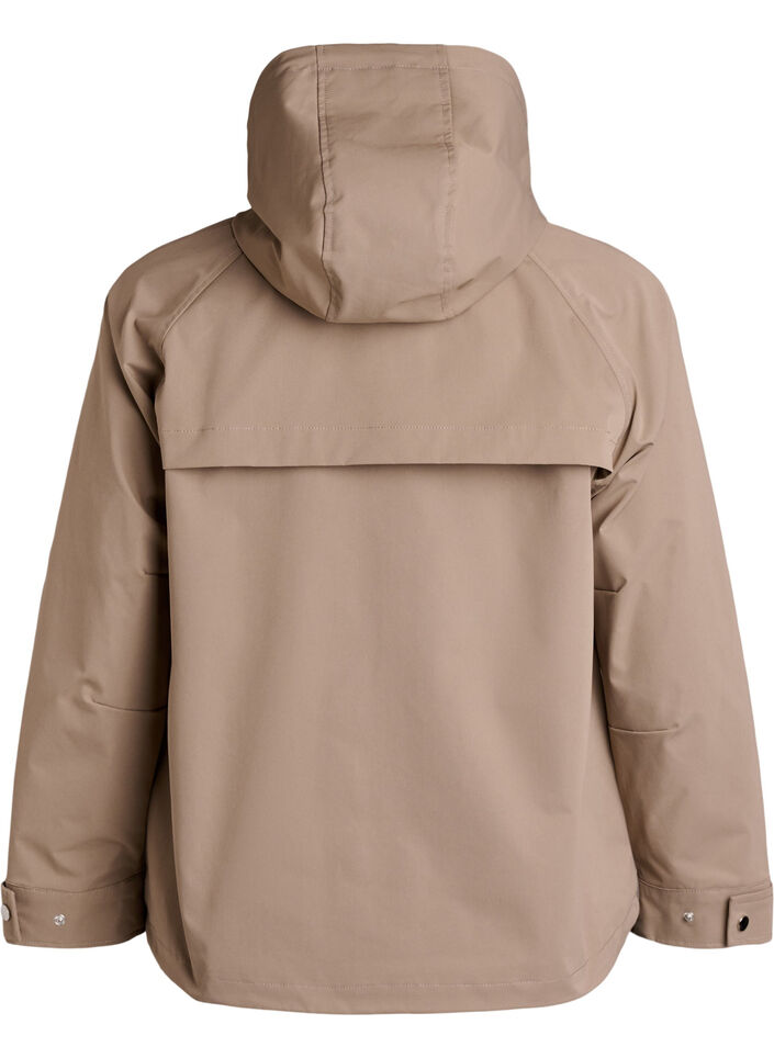 Kurze Fr&uuml;hlingsjacke mit abnehmbarer Kapuze, Beige, Packshot image number 1