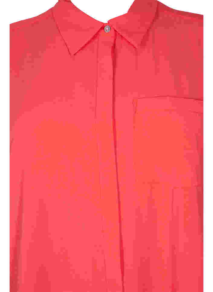 Langes Hemd aus Viskosemischung, Hibiscus, Packshot image number 2
