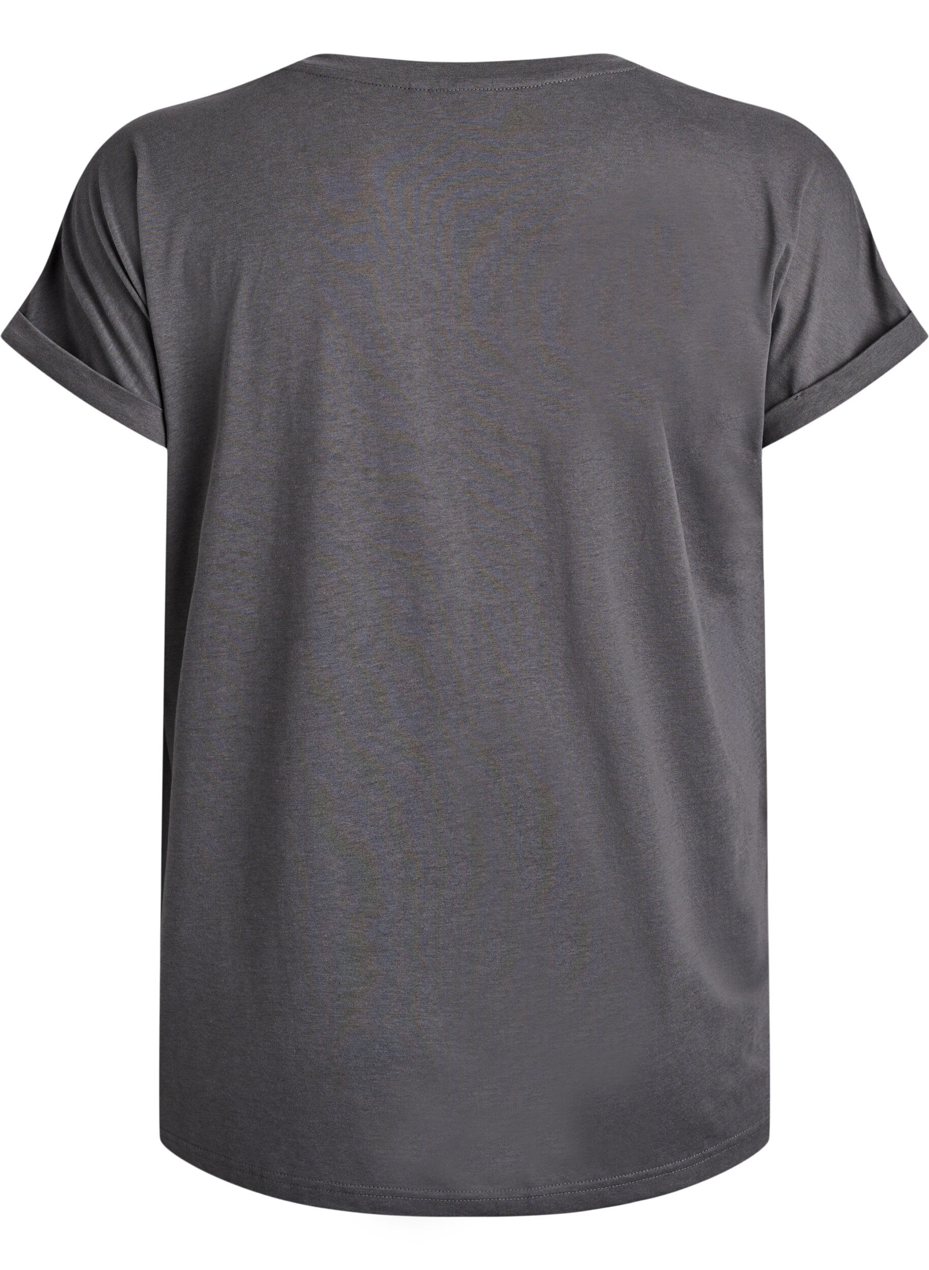 ZizziKurz&auml;rmeliges T-Shirt aus Baumwollmischgewebe, Grau, Packshot image number 1