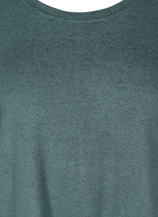 Melierte Bluse mit verstellbarem Bund, Balsam Green Mel , Packshot image number 2