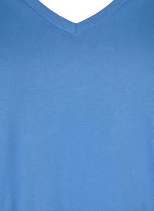 T-Shirt aus Bio-Baumwolle mit V-Ausschnitt, Ultramarine, Packshot image number 2