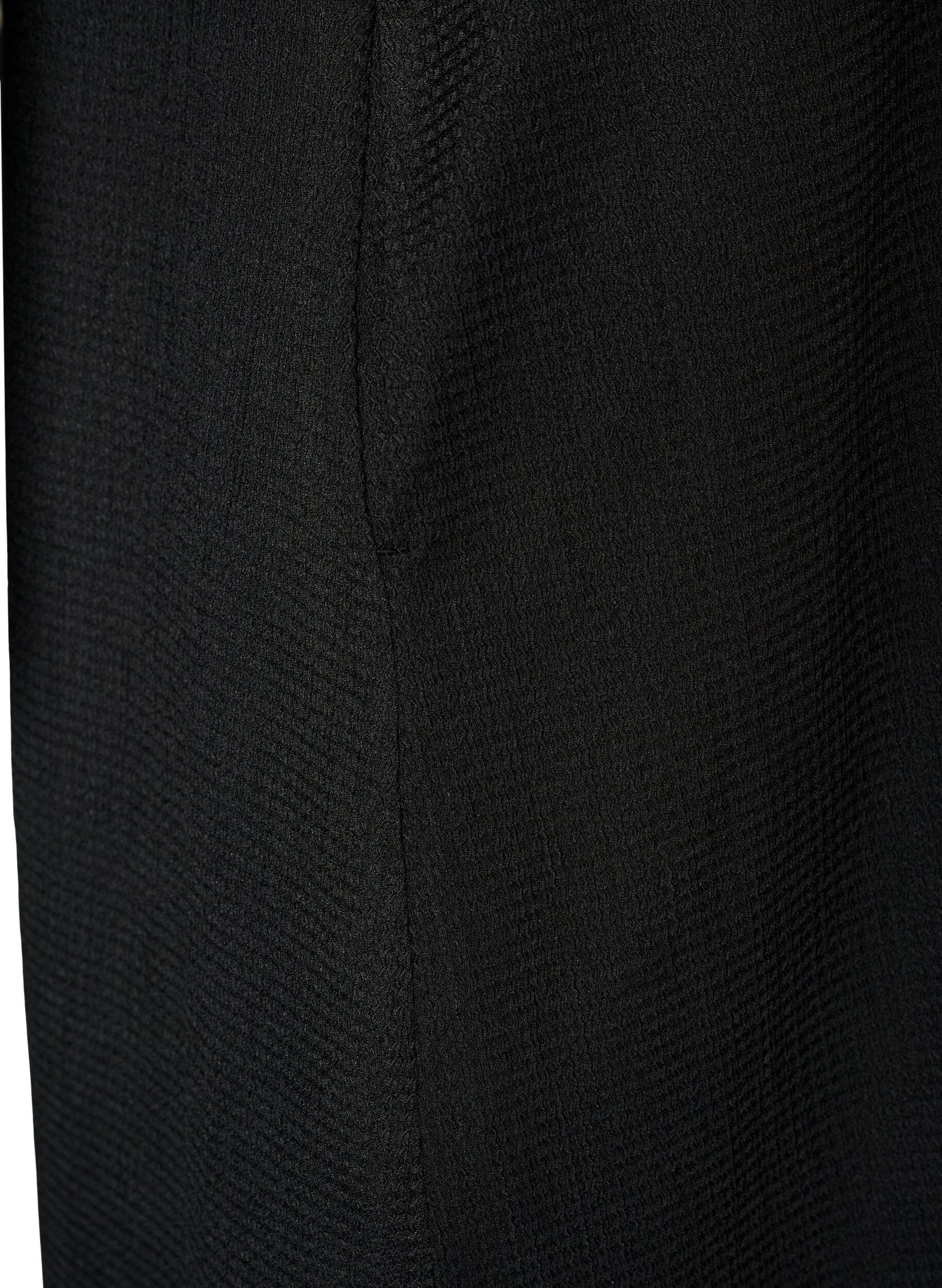 ZizziMidikleid mit V-Ausschnitt und Struktur, Schwarz, Packshot image number 3
