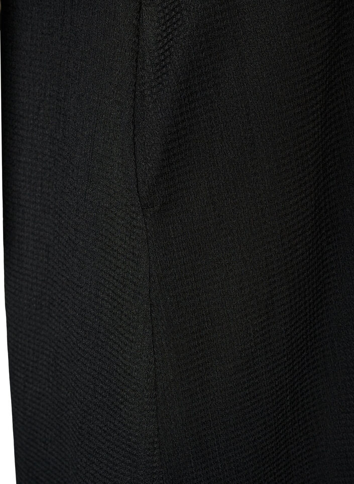 Midikleid mit V-Ausschnitt und Struktur, Schwarz, Packshot image number 3