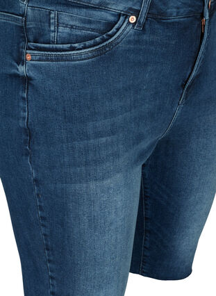 Amy Denim Shorts mit hoher Taille, Blue denim, Packshot image number 2