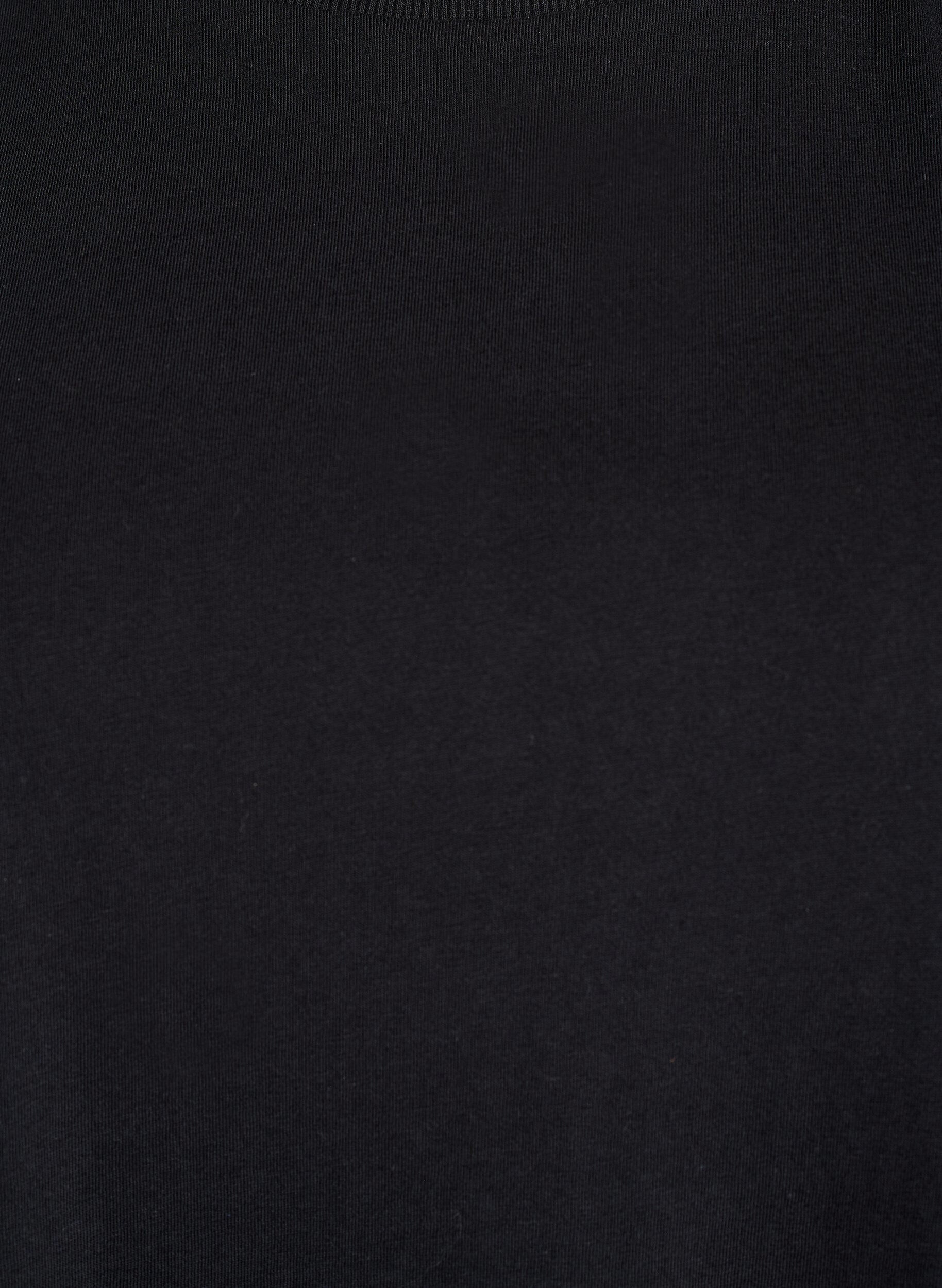 Zizzi Basic-T-Shirt aus Baumwolle mit Schulterpolstern, Schwarz, Packshot image number 2