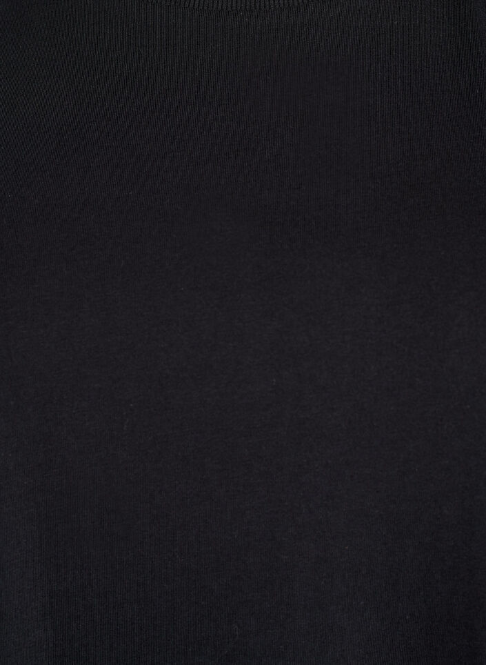 Basic-T-Shirt aus Baumwolle mit Schulterpolstern, Schwarz, Packshot image number 2