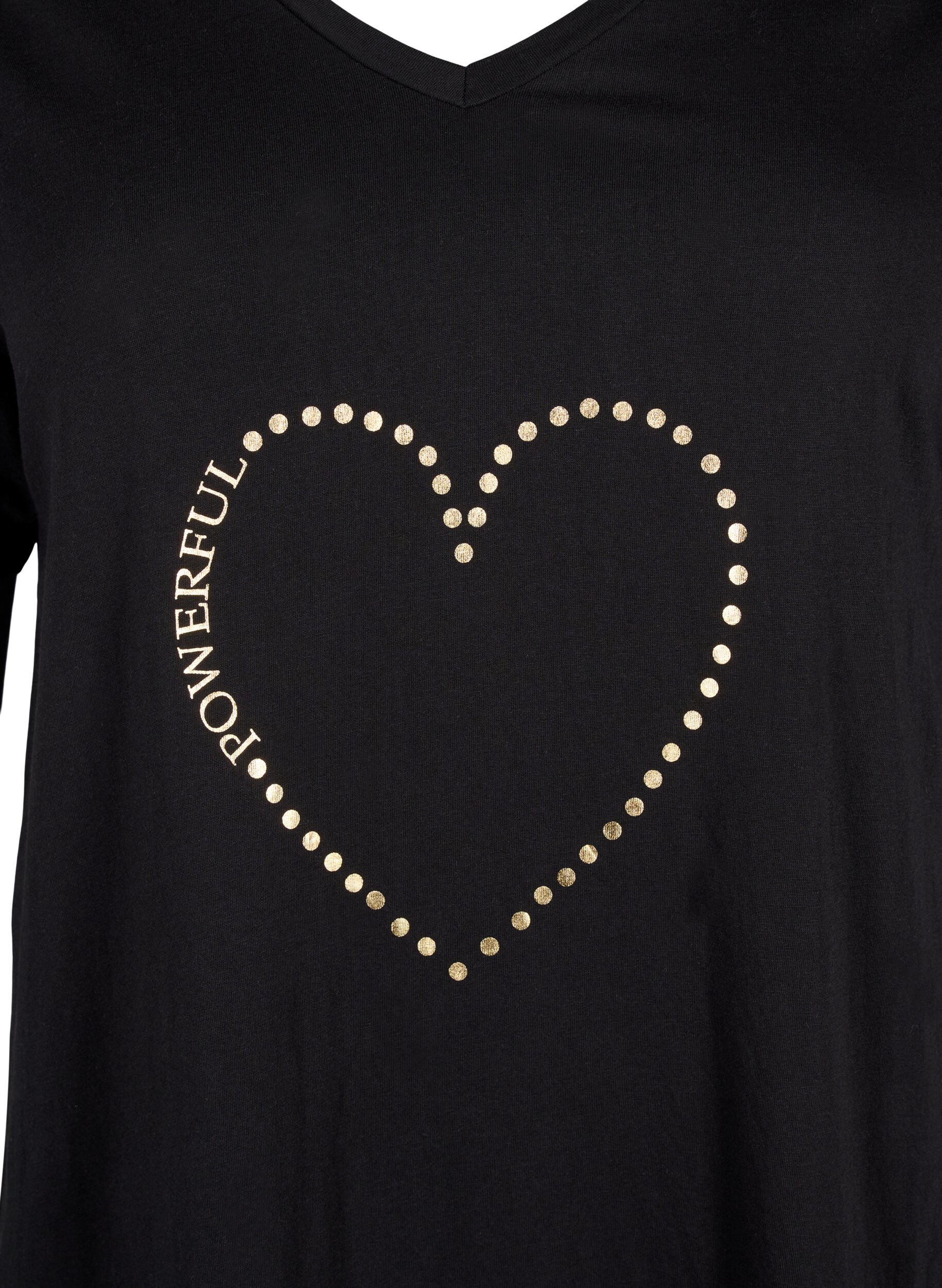 Zizzi Nachthemd aus Bio-Baumwolle mit V-Ausschnitt, , Packshot image number 2