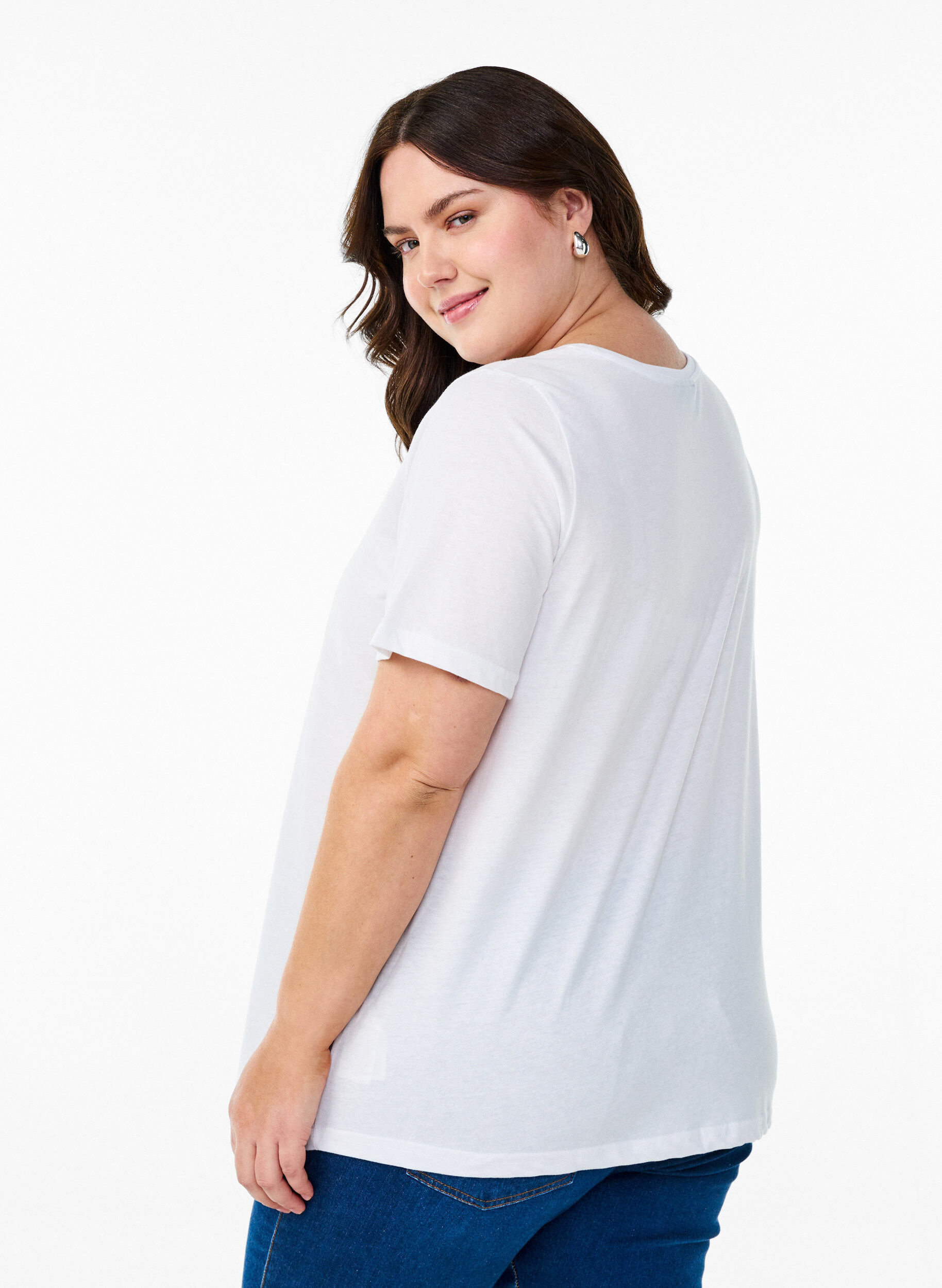 Zizzi FLASH - T-Shirt mit Print, Wei&szlig;, Model image number 2