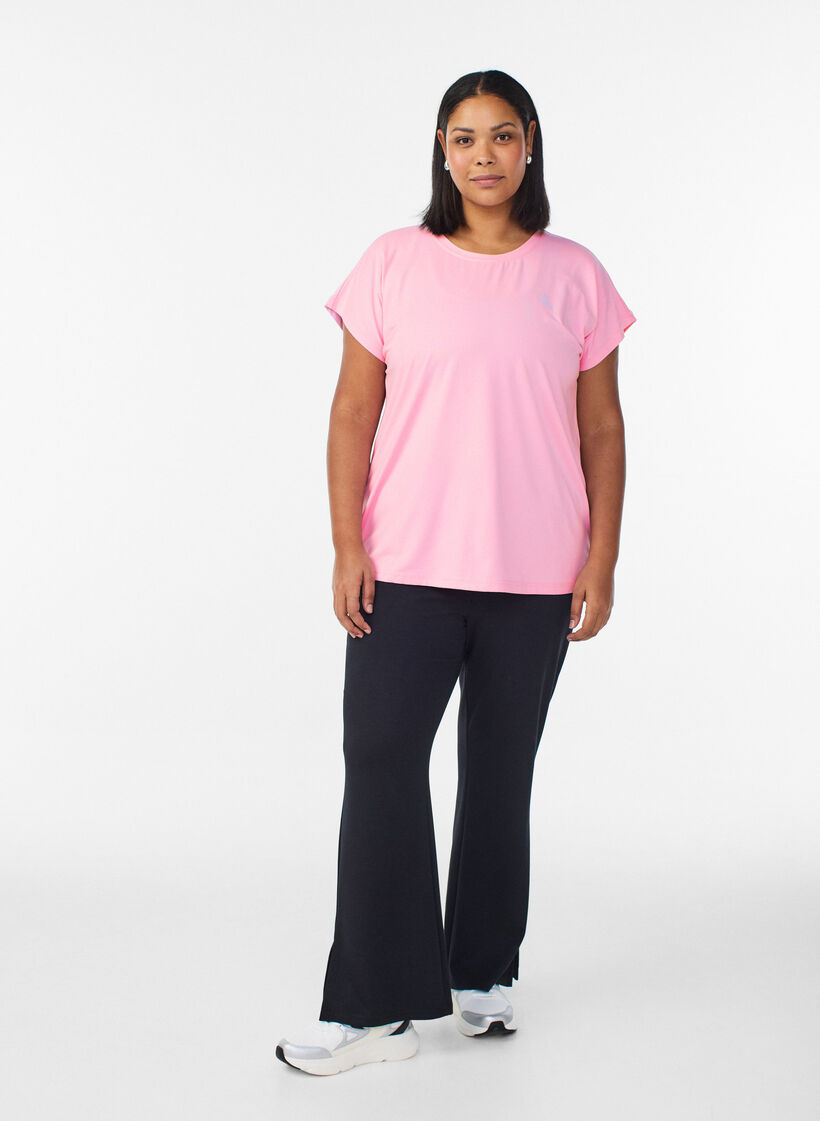Einfarbiges Trainings-T-Shirt, Pink, Model image number 1