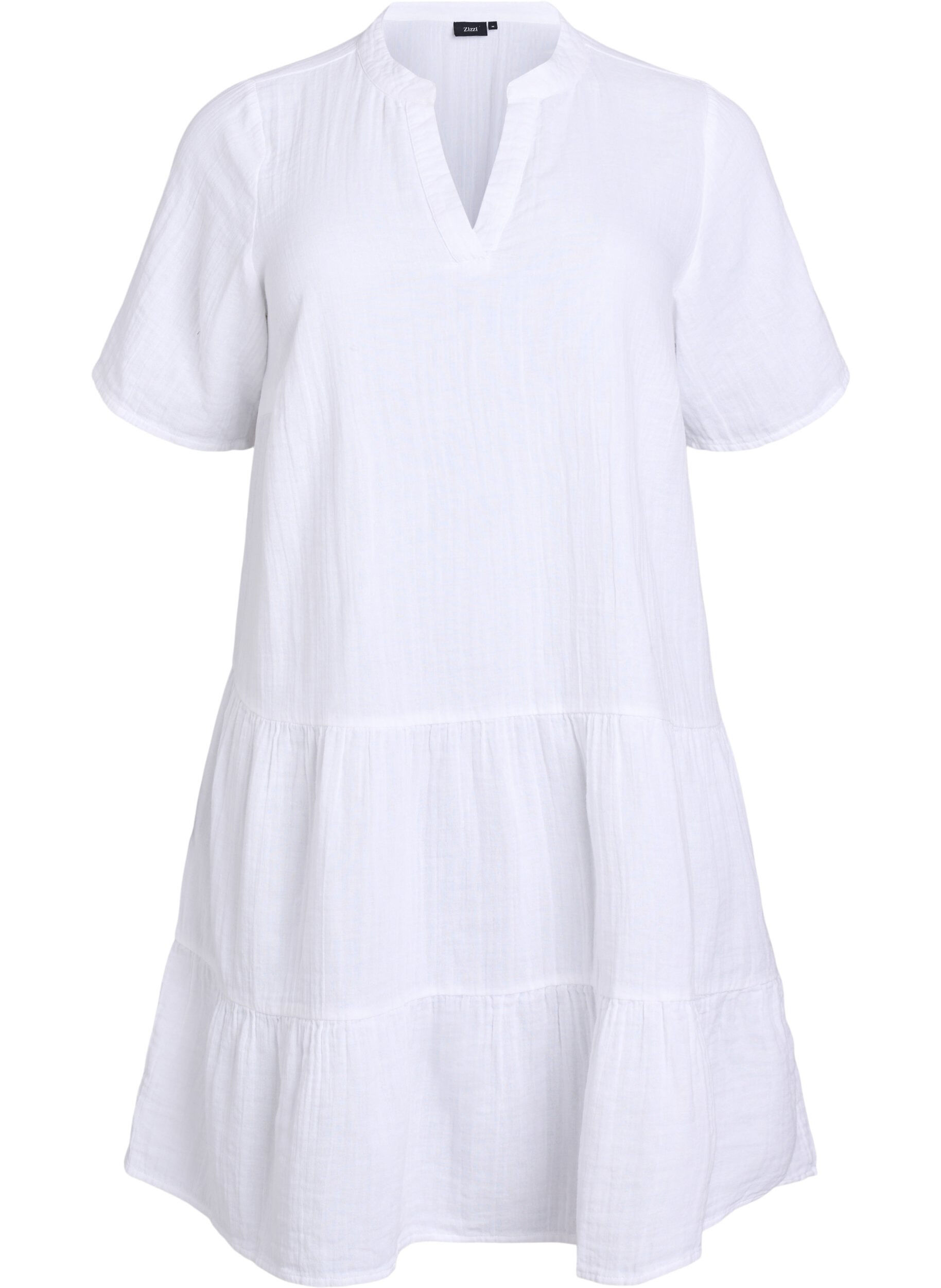 Kurzes A-Linien-Kleid aus Baumwollmusselin
