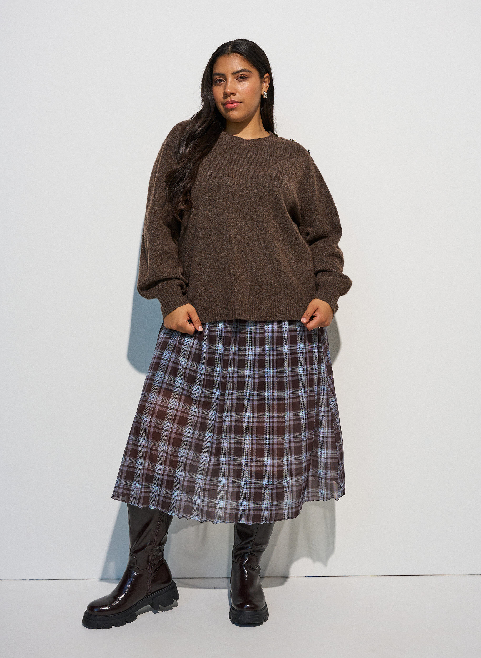 ZizziStrickbluse mit Knopfleiste, 0890, Model image number 1