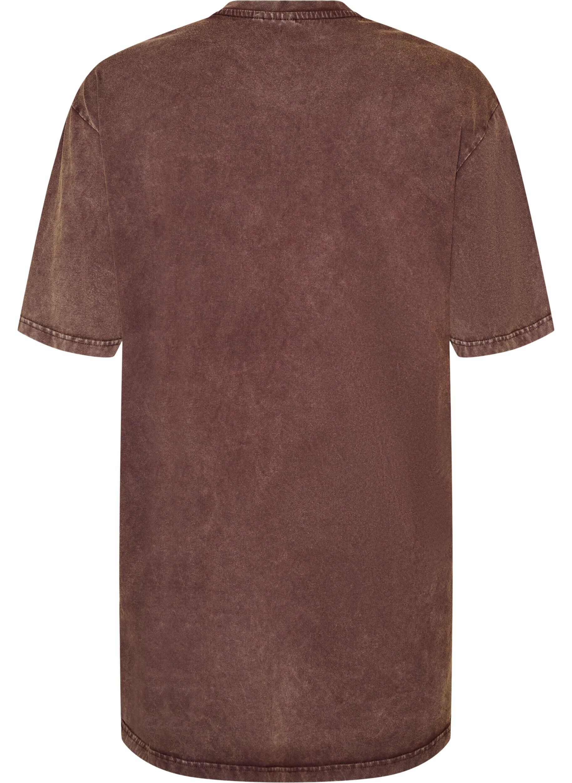 ZizziLockeres T-Shirt-Kleid mit Washed-Optik, Braun, Packshot image number 1