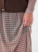 Karierter Midi-Rock aus Mesh, Beige, Model image number 3