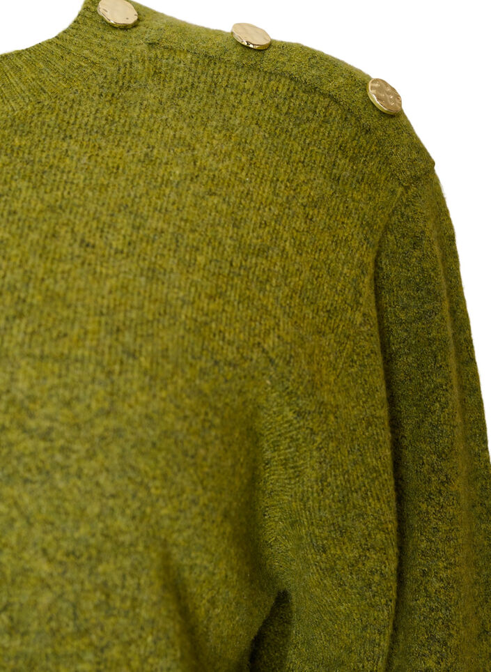 Strickbluse mit Knopfleiste, Gr&uuml;n, Packshot image number 2